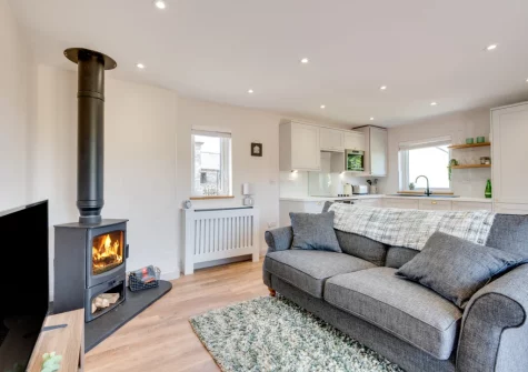 The living area at Bryniau Pair Ucha Cottage, Pandy Tudur
