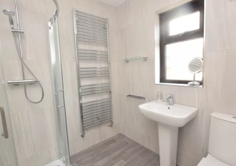 The shower room at Buttercup Cottage, Kilgetty