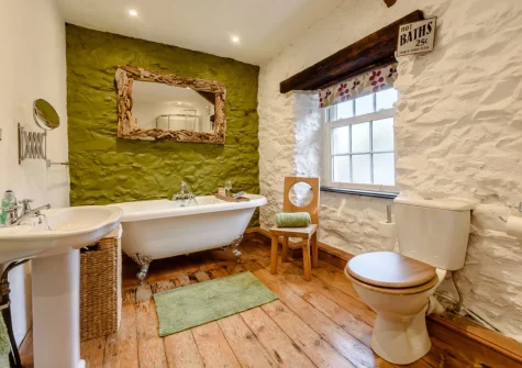 The bathroom at Bwthyn Clyd, St Davids