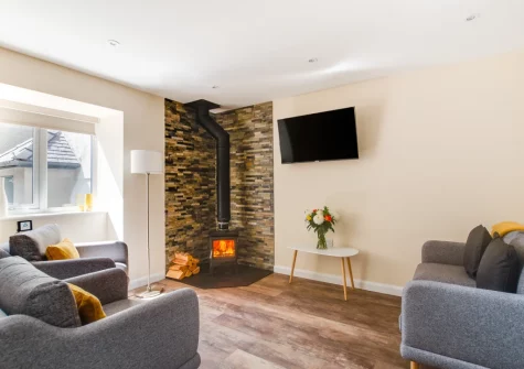 The living area at Bwthyn Clyd, Talwrn