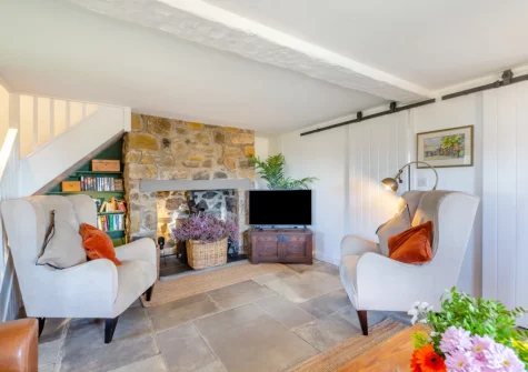 The living room at Bwthyn Craig Wen, Mynytho