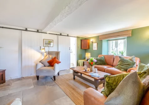 The living room at Bwthyn Craig Wen, Mynytho