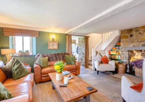 The living room at Bwthyn Craig Wen, Mynytho