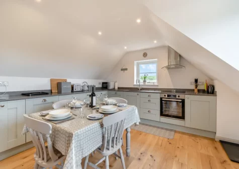 The kitchen & dining area at Caerau Bach, Trefin