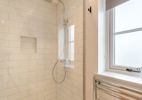 The shower room at Caerau Bach, Trefin