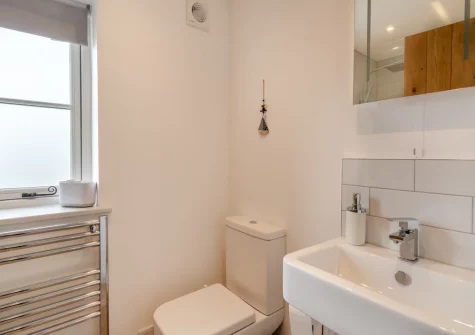 The shower room at Caerau Bach, Trefin