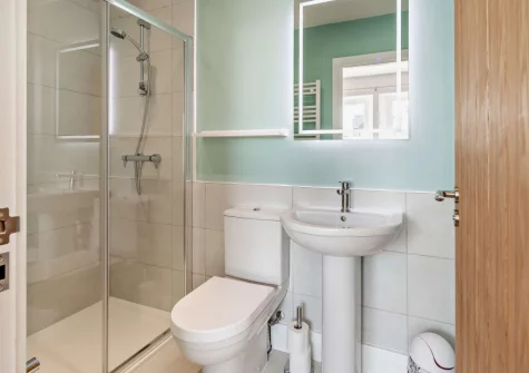 Bedroom #1 en-suite shower room at Cahbloots, Tenby