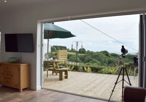 The living area at Caldey View, Stepaside