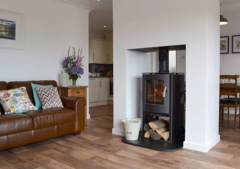 The living area at Caldey View, Stepaside