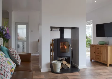 The living area at Caldey View, Stepaside