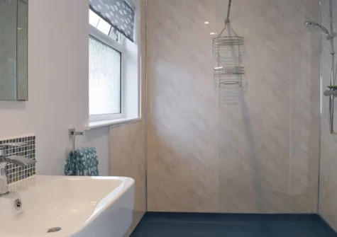 The wet room at Caldey View, Stepaside