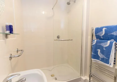 The shower room at Carmarthen Bay View, Saundersfoot