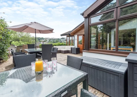 The decked patio & alfresco dining area at Cascade, Saundersfoot