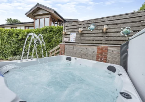 The secluded hot tub at Cascade, Saundersfoot