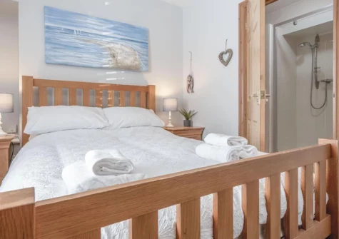 Bedroom #1 & en-suite at Castle Cottage, Tenby