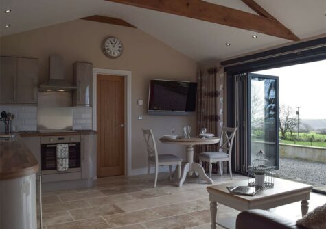 The open plan living area at Castle Farm, Tufton
