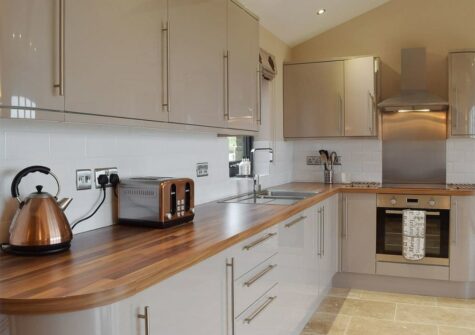 The open plan kitchen at Castle Farm, Tufton