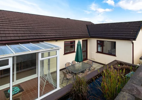 The conservatory & patio at Celandyne, Saundersfoot