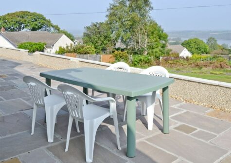 The patio at Cherry Trees, Llangwm