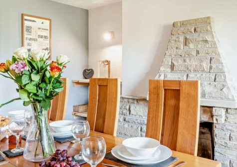 The dining room at Chestnut Cottage, Stackpole
