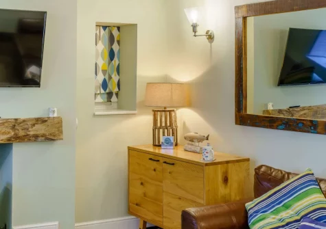 The living area at China Cottage, Tenby