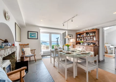 The dining area at Cliff Cottage, Little Haven