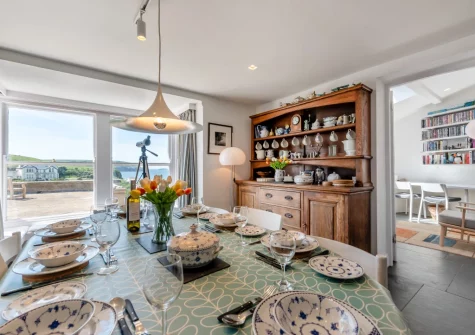 The dining area at Cliff Cottage, Little Haven