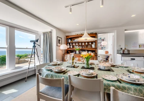 The dining area at Cliff Cottage, Little Haven
