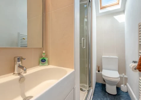 Bedroom #1 en-suite shower room at Cliff Cottage, Little Haven