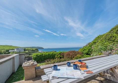 The patio, alfresco dining area & garden at Cliff Cottage, Little Haven