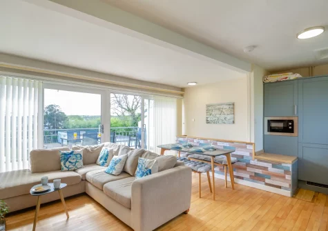 The living & dining area at Cludfan, Abersoch