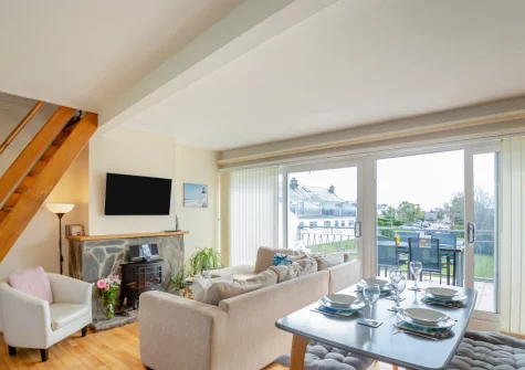 The living & dining area at Cludfan, Abersoch