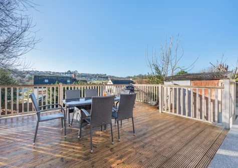 The decked terrace & alfresco dining area at Collingwood, Saundersfoot
