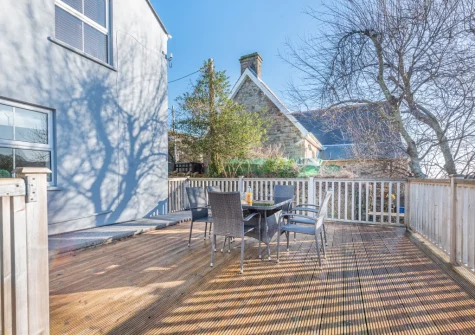The decked terrace & alfresco dining area at Collingwood, Saundersfoot