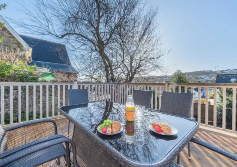 The decked terrace & alfresco dining area at Collingwood, Saundersfoot