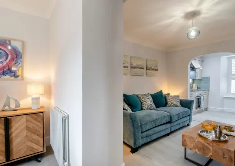 The living room at Cove Apartment, Tenby