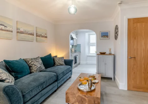 The living room at Cove Apartment, Tenby