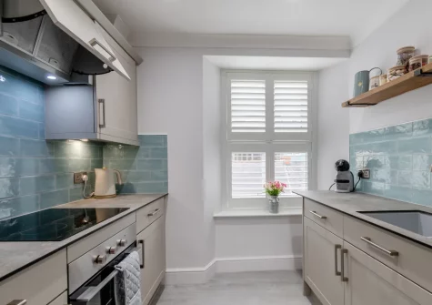 The kitchen at Cove Apartment, Tenby