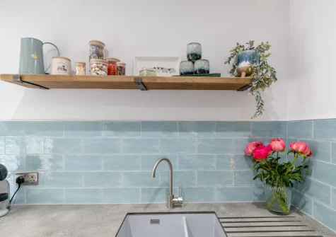 The kitchen at Cove Apartment, Tenby