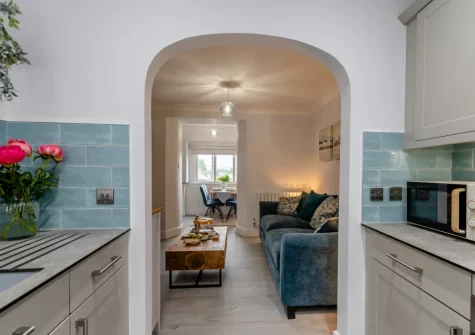 The kitchen at Cove Apartment, Tenby