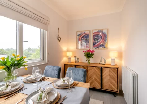 The dining room at Cove Apartment, Tenby