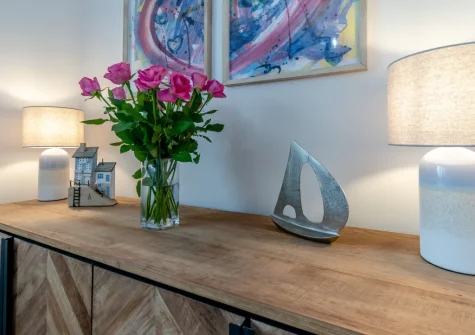 The dining room at Cove Apartment, Tenby