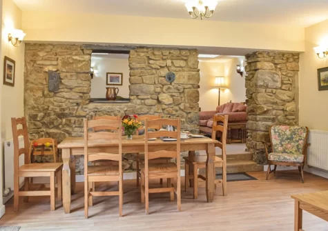 The dining area at Cowslip Cottage, Keeston