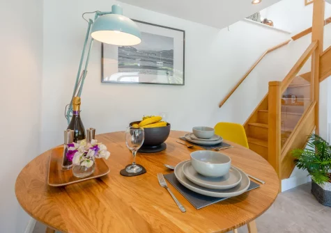 The dining area at Cuddfan Idris, Llanelltyd