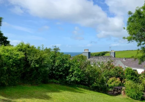 The rear garden at Curlew Cottage, Manorbier