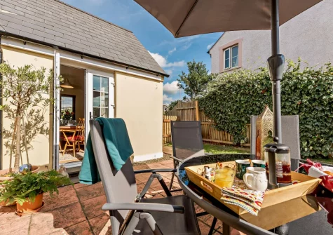 The patio & alfresco dining area at Curlew House, Broad Haven