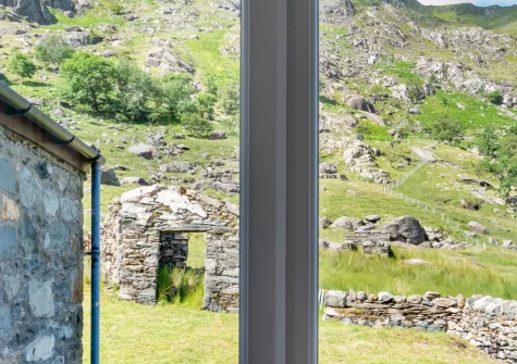 The view from the living room at Cwm Glas Bach, Nant Peris