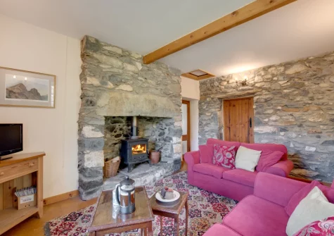 The living room at Cwm Glas Bach, Nant Peris