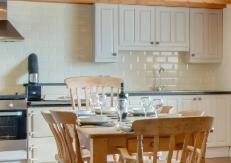 The kitchen & dining area at Cwm Mawr, Cwmystradllyn