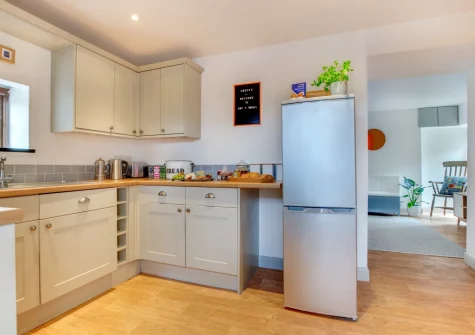 The kitchen at Cwt y Bugail, Rhoscefnhir